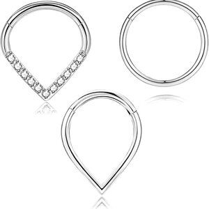 16G Teardrop Septum Jewelry Silver Gold Hypoallergenic Body Piercing